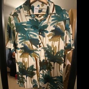 Zara relaxed fit short sleeve shirt